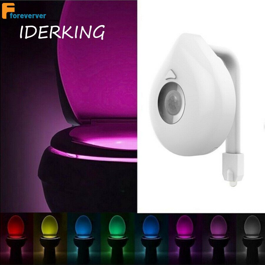 Đèn LED Toilet Cảm Biến Chuyển Động Thông Minh Chống Nước 8 Màu Sắc Có Đèn Nền Tự Động Thay Thế WC