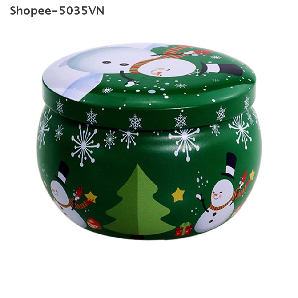 Hũ Thiếc Tròn Mini Đựng Kẹo Giáng Sinh Có Thể Thơm