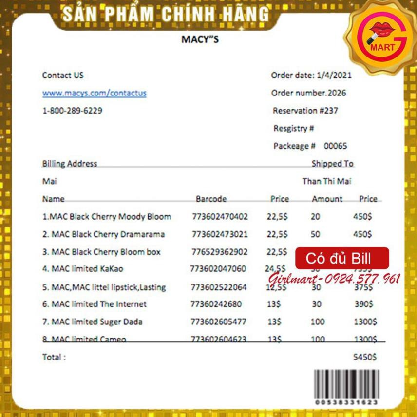 Son Mac hoa anh đào Balck Cherry phiên bản giới hạn mới nhất 2021 | BigBuy360 - bigbuy360.vn