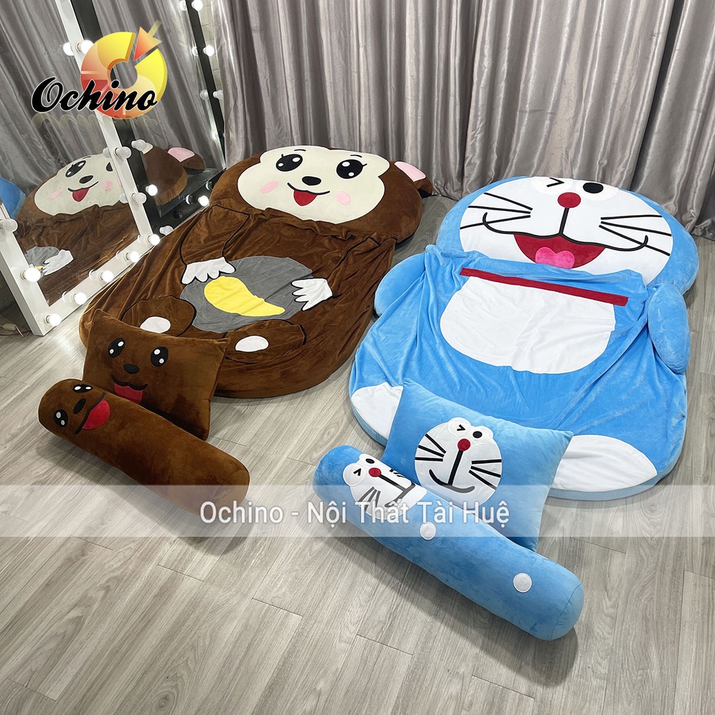 Giường Nệm Thú cho bé Handmade cao cấp có cả gối vuông và gối ôm 1m6-2m (Hàng đặt)