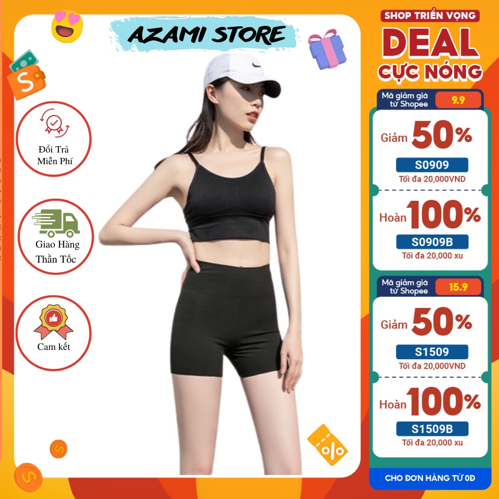 Quần Leggin Đùi Cạp Cao Co Giãn 4 Chiều Vải Cotton Mềm Không Bai Xù Tôn Dáng Cực Đẹp Azami Store AZ75