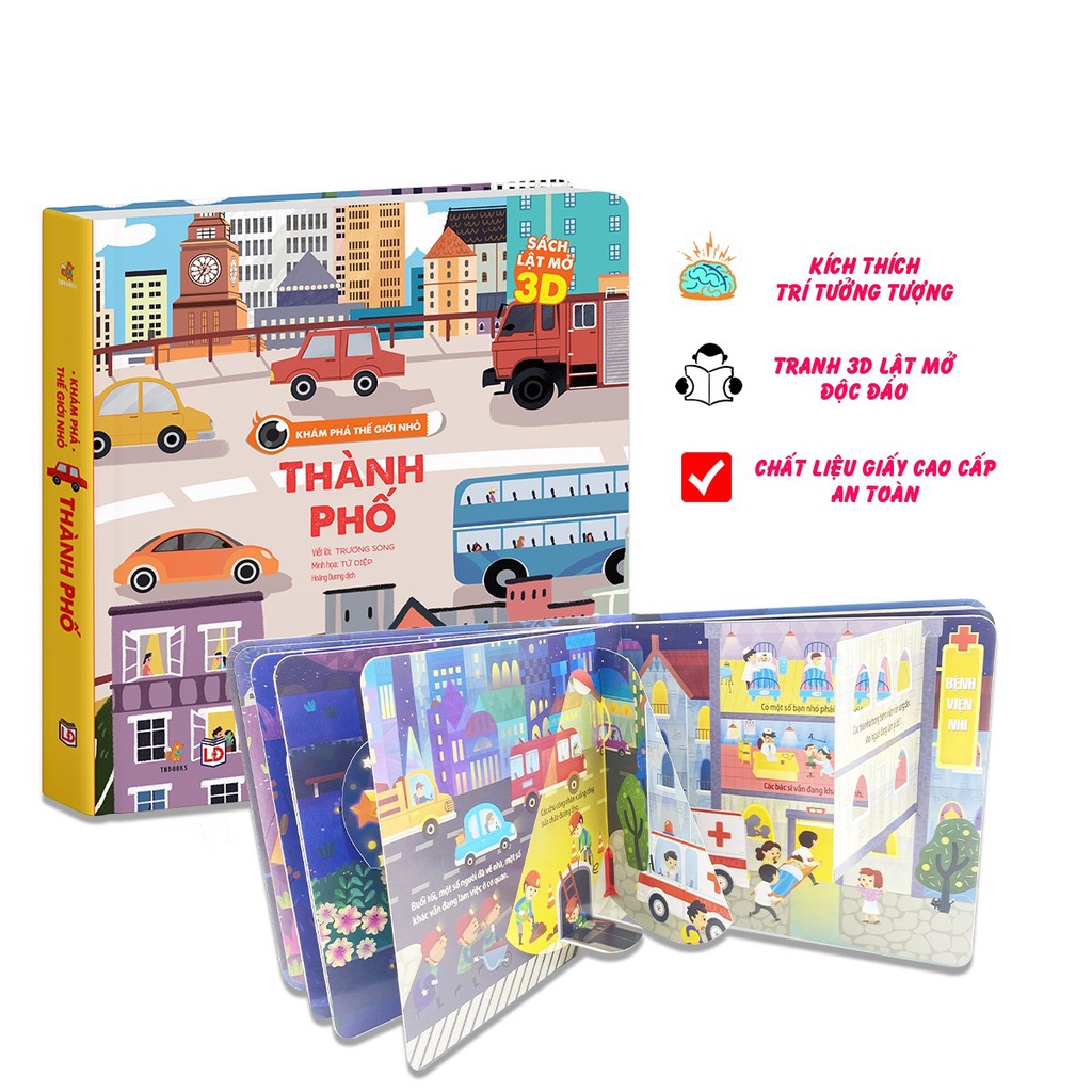 Sách - Sách Khám phá thế giới nhỏ Thành Phố Sách tương tác lật mở 3D