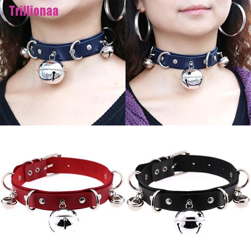 Vòng Cổ Choker Da Đính Chuông Phong Cách Punk Quyến Rũ Cho Nữ