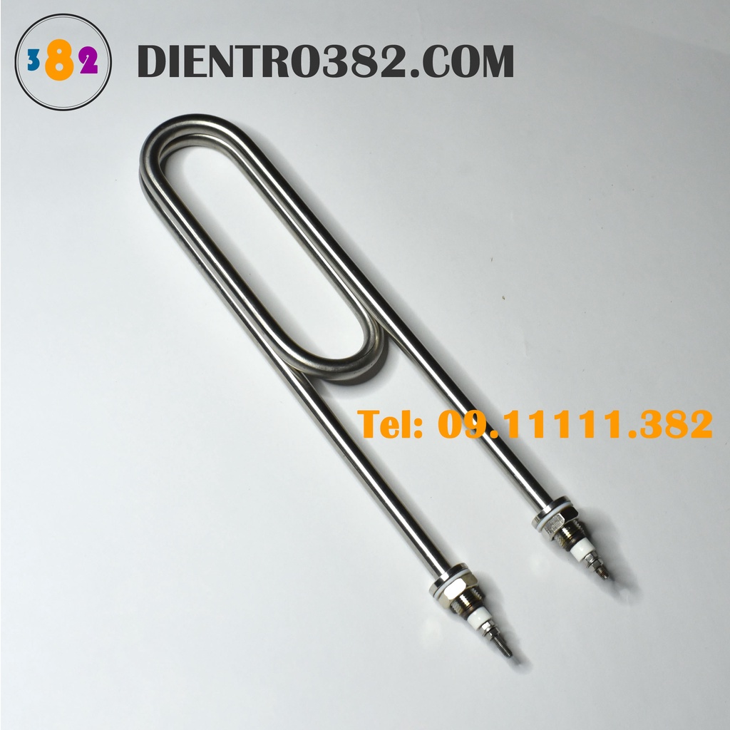 Điện trở U kép cho tủ cơm, thanh nhiệt cho tủ cơm inox 304 ren 16mm - Điện trở 382