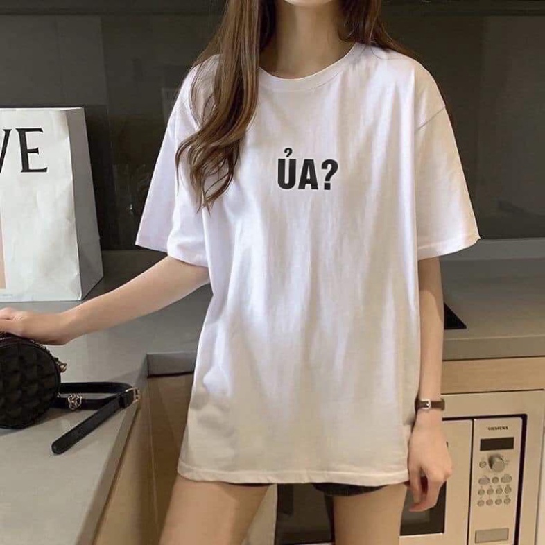 Áo thun Unisex chữ Ủa Áo phông nam nữ tay lỡ form dáng rộng freesize phong cách Hàn Quốc