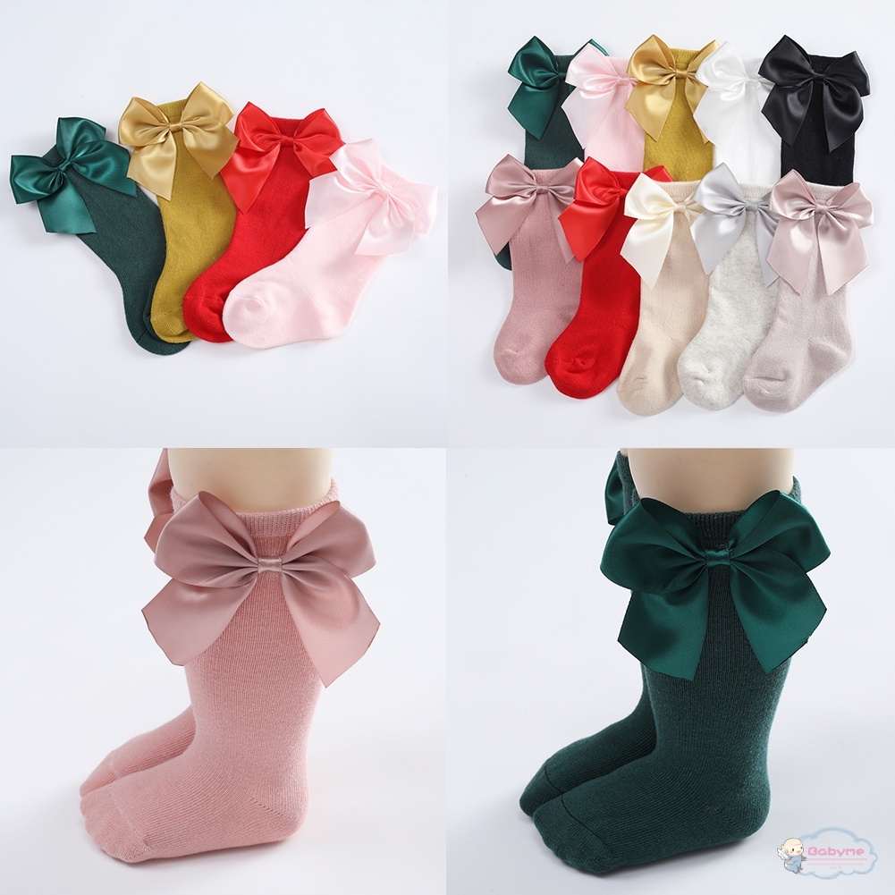 Tất Cotton Phối Ren Đính Nơ Dành Cho Bé Gái 0-3 Tuổi