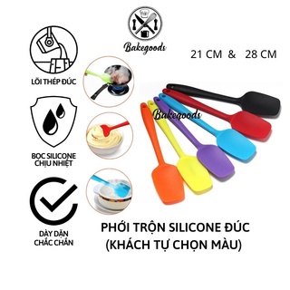 SPATULA Phới trộn bột silicone, thìa vét bột silicone đúc liền khối hàng đẹp nhiều cỡ nhiều màu (21 và 28 cm)