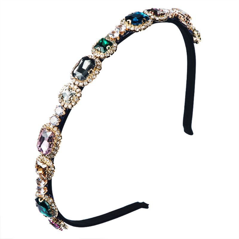 Băng Đô Cài Tóc Đính Đá Nhiều Màu Sắc Lấp Lánh Chống Trượt Thời Trang Cho Nữ Banda