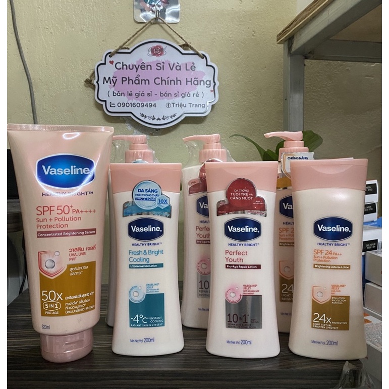Sữa Dưỡng Thể Vaseline Trắng Da Gel Lotion Tinh Chất Dưỡng Ẩm Da Chống Nắng Collagen Ngừa Lão Hóa Tẩy  200ml/350ml