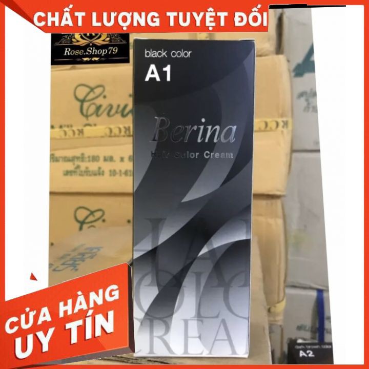 [chính hãng] kem nhuộm tóc phủ bac BERINA chính hãng công ty nhập khẩu Thái Lan   nhuộm tóc mềm mại không khô tóc