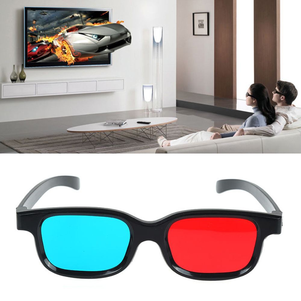 LUCKY Hot Anaglyph Movie Universal Black Frame Red Blue 3D Glasses New Fashion Game DVD Stereo Dimensional