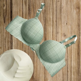 Áo ngực nữ áo lót su kẻ không gọng đệm su 2.5cm nâng ngực hình bàn tay thông hơi êm ấm thoáng mát | BigBuy360 - bigbuy360.vn