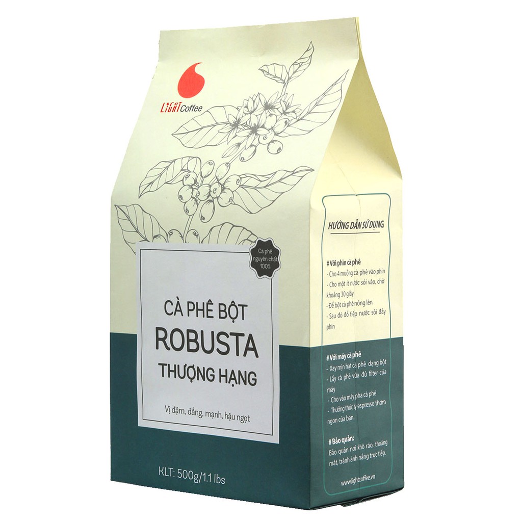 [Mã BMBAU50 giảm 7% đơn 99K] Cafe Thượng hạng Light Coffee gu đậm, đắng mạnh, hậu ngọt - Gói 500g
