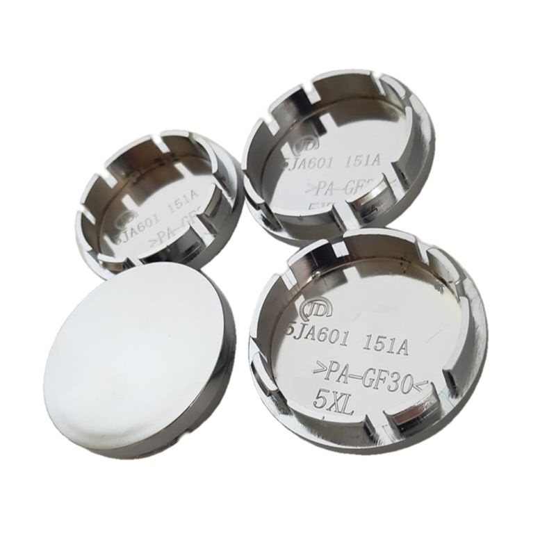 Set 4 nắp chụp trung tâm mâm bánh xe hơi màu đen/ màu bạc 56mm bằng ABS thông dụng dành cho trang trí