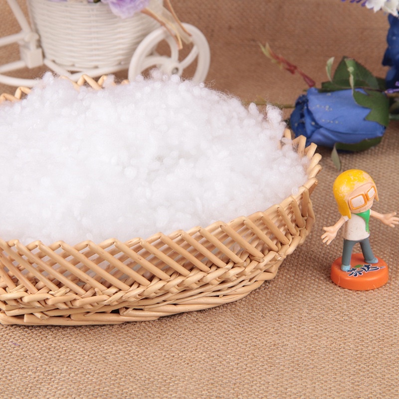 Bông gòn bi 1kg bông trắng nhồi thú bông, gối....