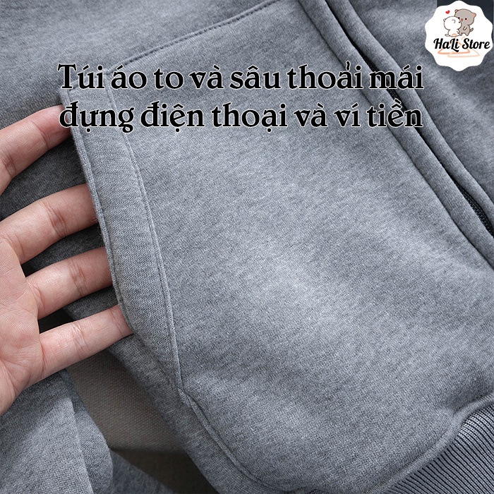 Áo khoác nỉ lót lông, áo hoodie nam nữ cao cấp lót lông