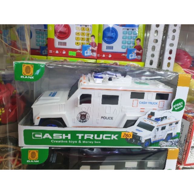 Két sắt mô hình xe cảnh sát tiết kiệm cho bé