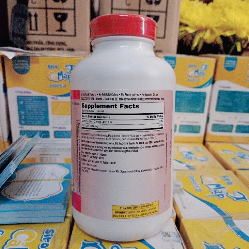 Kirkland Calcium 600mg With Vitamin D3 giúp xương chắc khỏe, chống loãng xương .