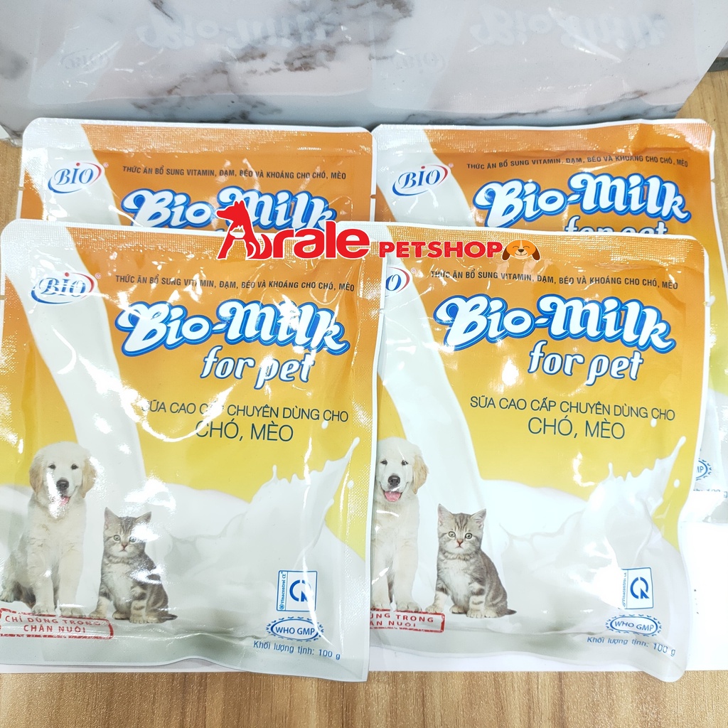 Sữa cho chó mèo BIO MILK Gói 100g Bổ sung vitamin, đạm, béo và khoáng