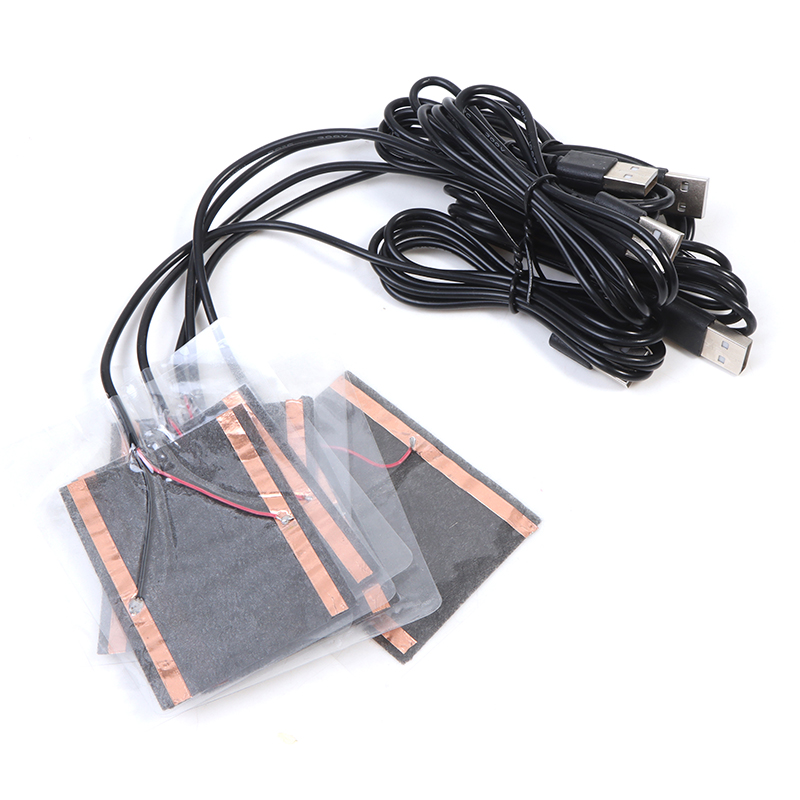 [shafineVN]5Pcs Carbon Fiber Heating Pad USB Heating Film Electric Infrared Fever Heat Mat