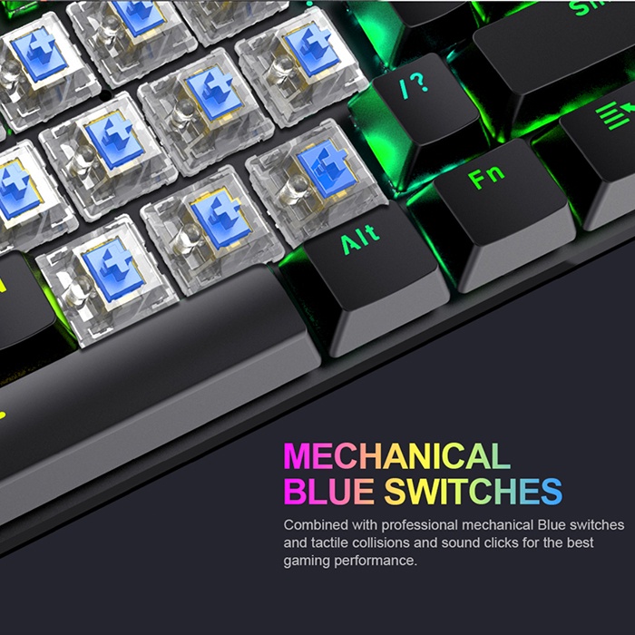 Bàn Phím Cơ Havit KB858L RGB - Zorro Red Switch Có Dây - Đèn RGB Tiện Lợi Dành Cho Game Thủ, Văn Phòng, Bảo Hành 1-1