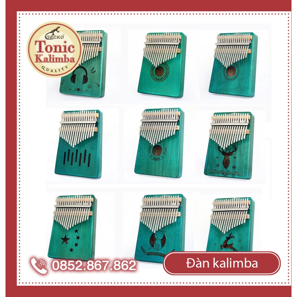 [CÓ SẴN] Đàn kalimba 17 phím Kerus-M17 Xanh lá bền đẹp âm vang tặng búa chỉnh âm và phụ kiện