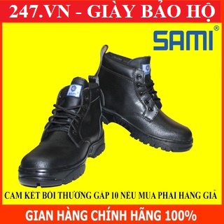 Giày bảo hộ lao động Sami 15CC Chống Thấm Nước, Đế Thép Chống Đâm Xuyên, Chống Dầu