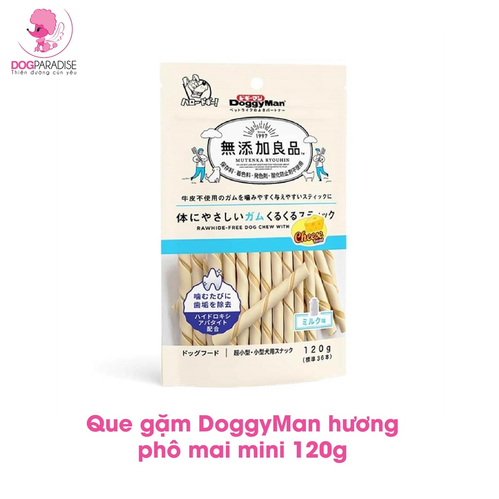 Xương gặm phô mai dạng que Doggyman snack cho chó 120g - Dog Paradise