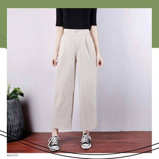 Quần Ống Rộng khóa cúc lưng chun chất đũi