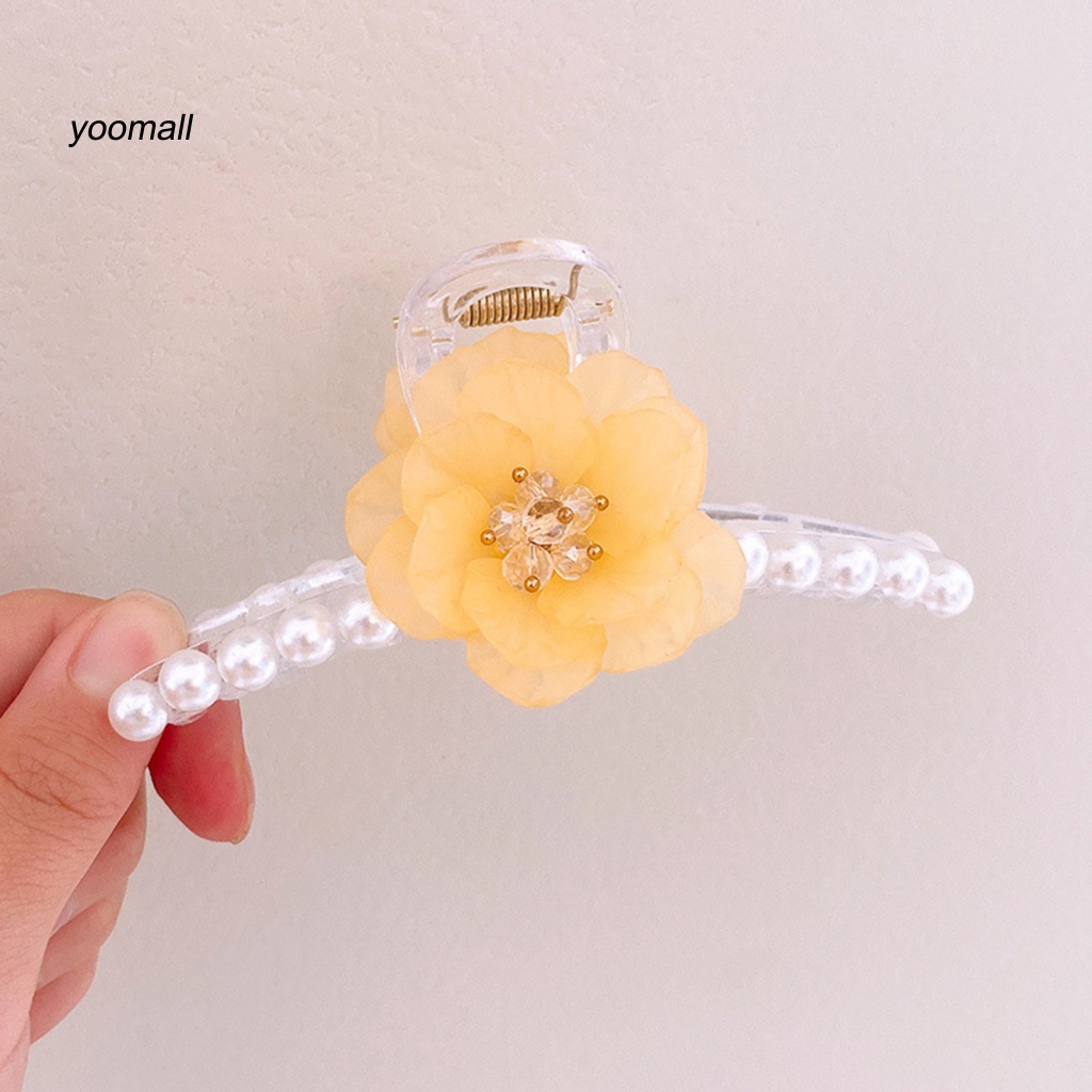 / Yo / Kẹp Tóc Móng Vuốt Lớn Hình Hoa Trang Trí Thanh Lịch