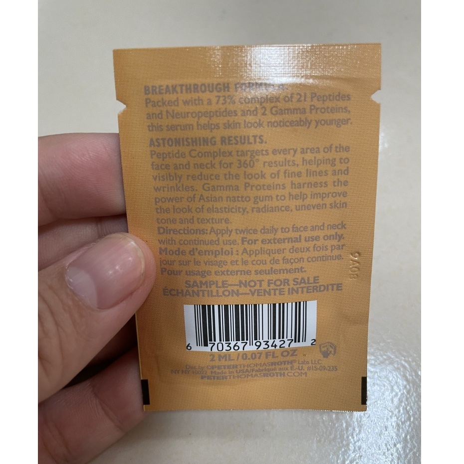 Sample mẫu thử Tinh Chất Chống Lão Hóa Peter Thomas Roth Peptide 21 Wrinkle Resist Serum