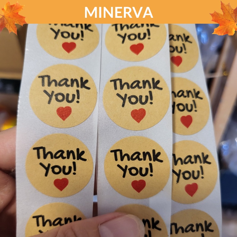 [THỦ CÔNG] 50 nhãn dán sticker Thank you , Handmade with love bằng giấy dùng trang trí