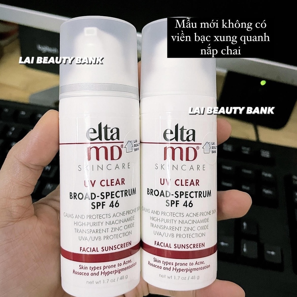 [CÓ MÀU/KHÔNG MÀU 48g] Kem chống nắng vật lý lai hóa học Elta MD SPF 46