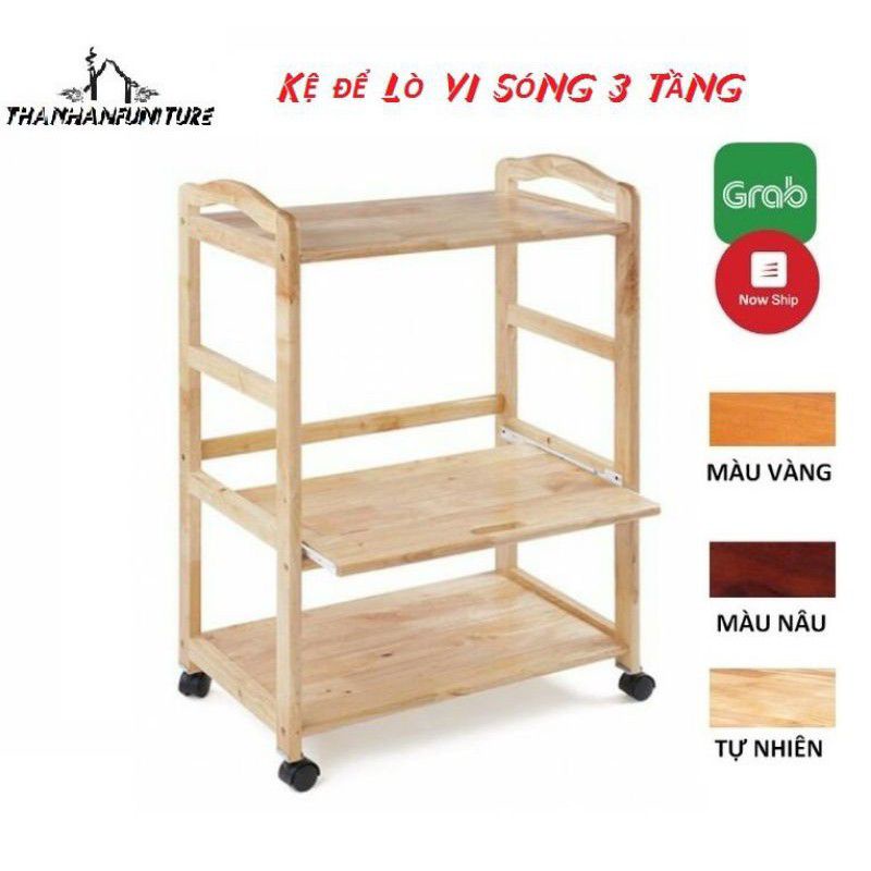 Kệ gỗ để lò vi sóng 3 tầng.