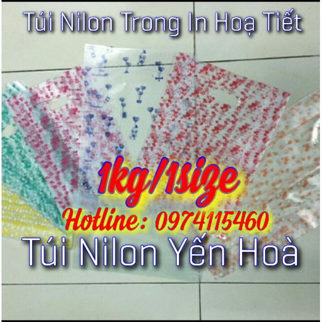 Túi pp in túi nilon trong in họa tiết (1kg/1size).