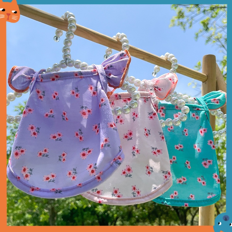 Áo Thun Đan Rơm In Hoa Cho Thú Cưng