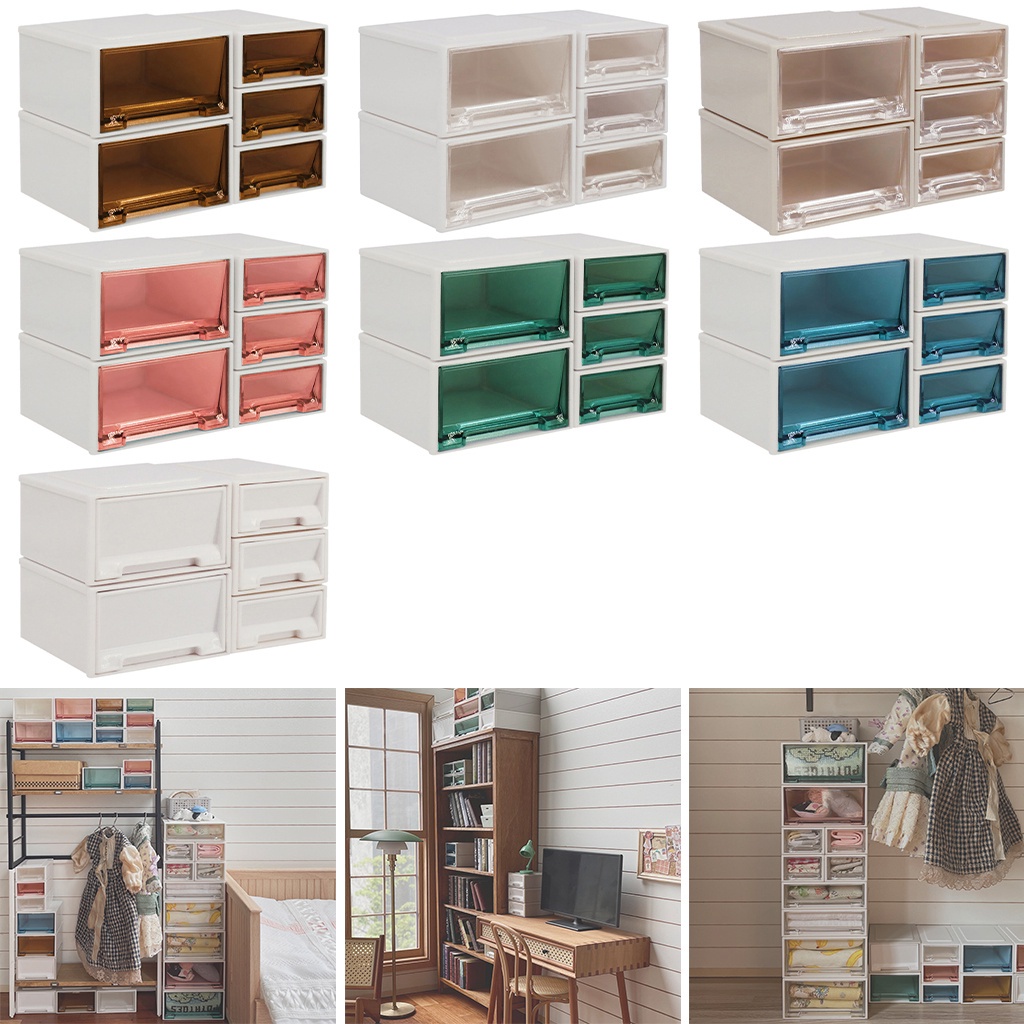 Set 5 hộp nhựa mini nhiều màu sắc dùng để đựng đồ chơi búp bê tỉ lệ 1 / 6 độc đáo