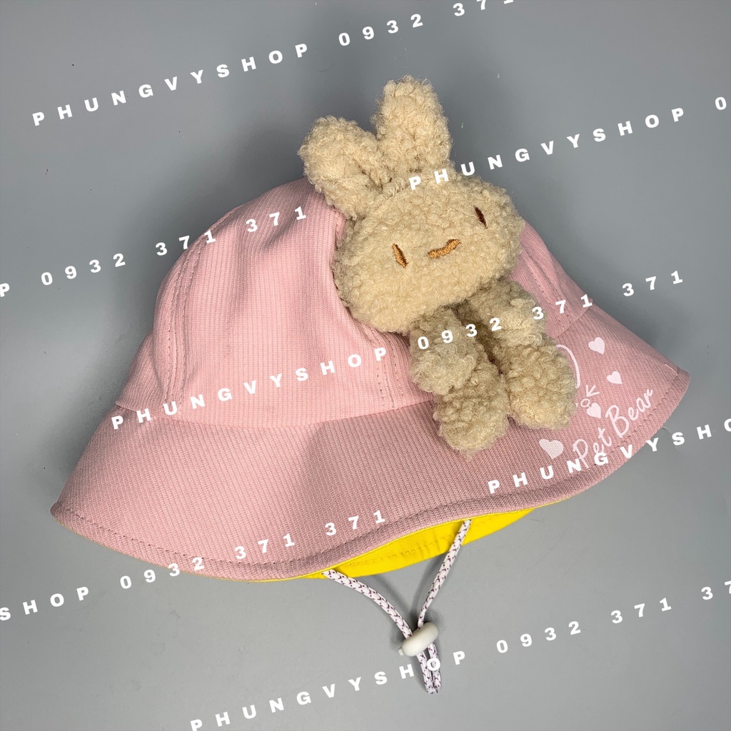 Bé 2.5-6 Tuổi/ Vòng đầu 52cm_ Mũ Bo cực dễ thương GẤU PET BEAR- Nón Tai bèo