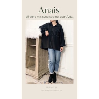 SƠ MI DÀI TAY OVERSIZED ANAIS (BLACK) - Designed by HerClassy