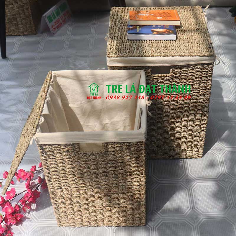 Sọt đựng quần áo mây tre đan cao cấp kiểu vintage