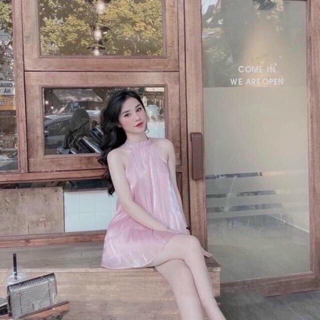 Sét Đồ Bộ Nữ Chất Phi Đũi Cao Cấp Áo Cổ Yếm Dài &amp; Quần Short đơn giản cuốn hút GKM