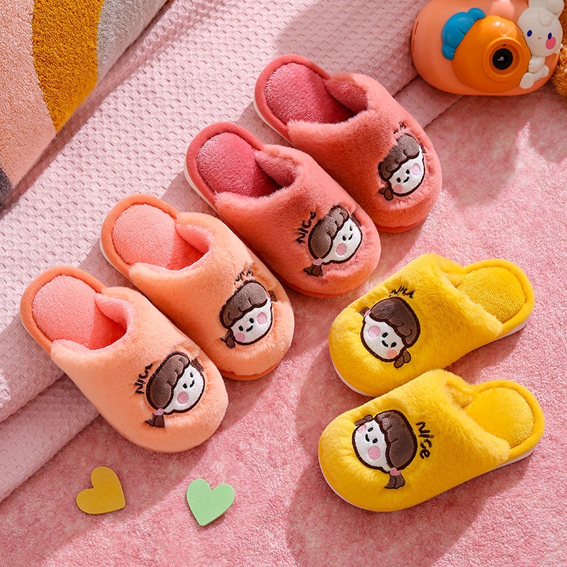 Dép Bông Đi Trong Nhà Họa Tiết Hoạt Hình Dễ Thương Cho Bé Yêu