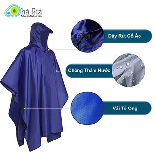 Áo Mưa Cánh Dơi Xẻ Tà Vải Dù Da Cá Cao Cấp ( Một Người 1 Đầu, Hàng Xưởng Việt Nam )