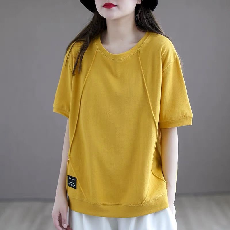 NRVP Áo Thun Nữ Ngắn Tay Dáng Rộng In Chữ Phong Cách Hàn Quốc