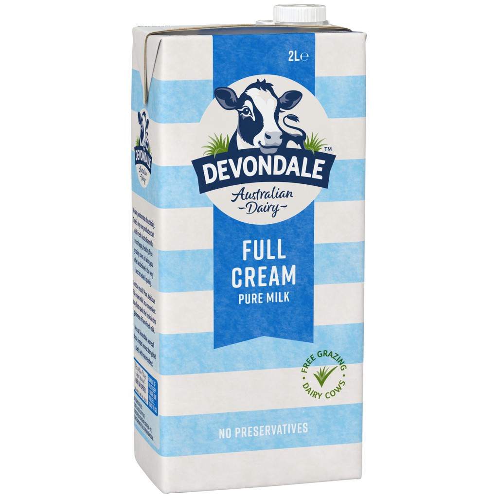 Sữa DEVONDALE 2L Sữa Tươi Nguyên Kem - 6 HỘP 2L - Sữa Tươi Nhập Khẩu Úc