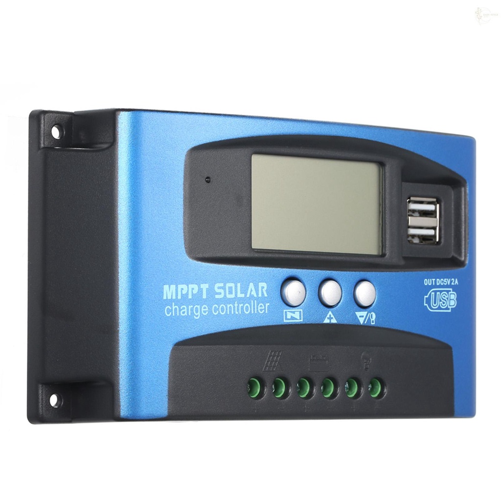 Bộ Điều Khiển Sạc Năng Lượng Mặt Trời 100a Mppt Màn Hình Lcd Cổng Usb Kép
