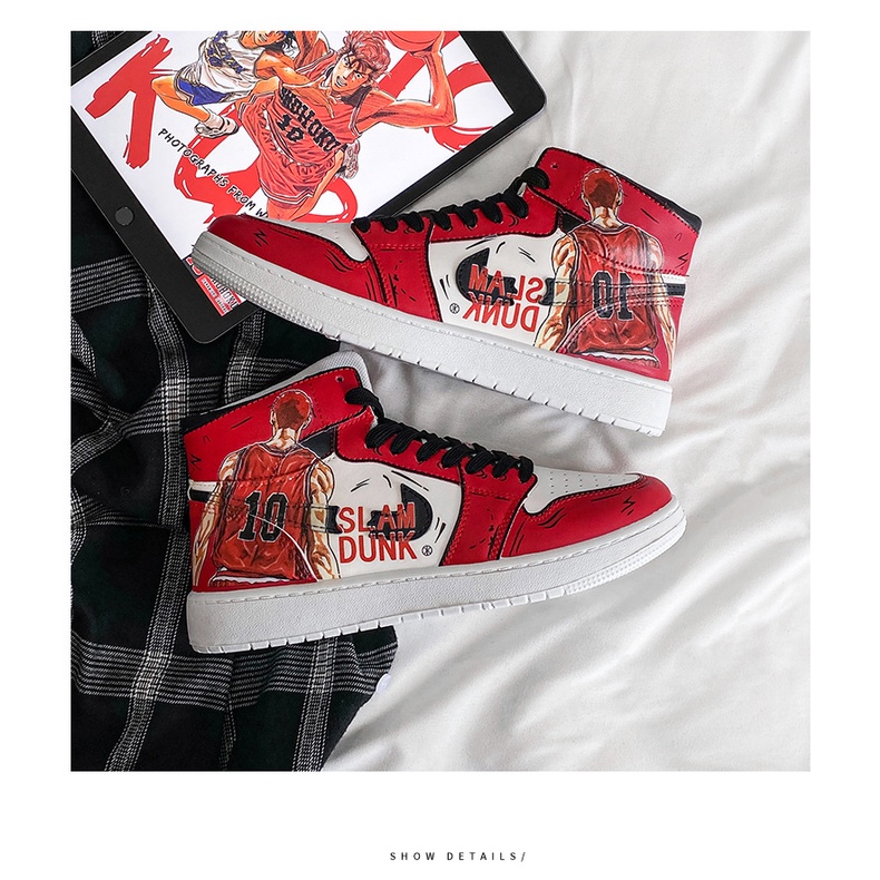 Dropshipping Giày Thể Thao Cổ Cao In Hình Anime Tokyo Ghoul Cho Nam Nữ