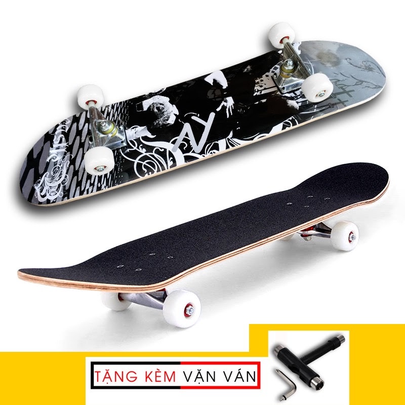 Ván trượt mặt nhám patin Keen Store bánh cao su skateboard gỗ phong