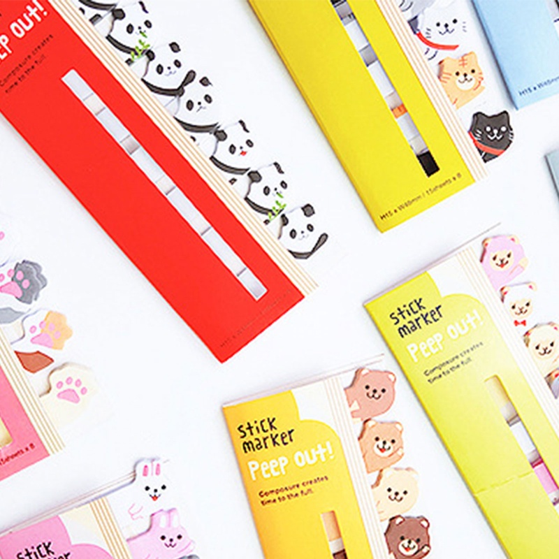 Seng Set 160 Tờ Nhãn Dán Đánh Dấu Trang Sách Hình Lá Cờ Hoạt Hình Có Thể Viết Lên Kế Hoạch Cal