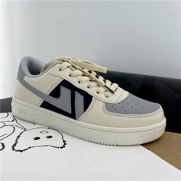 Giày Thể Thao Nữ Snaker M1 Dây Kem Kiểu Dáng Học Sinh